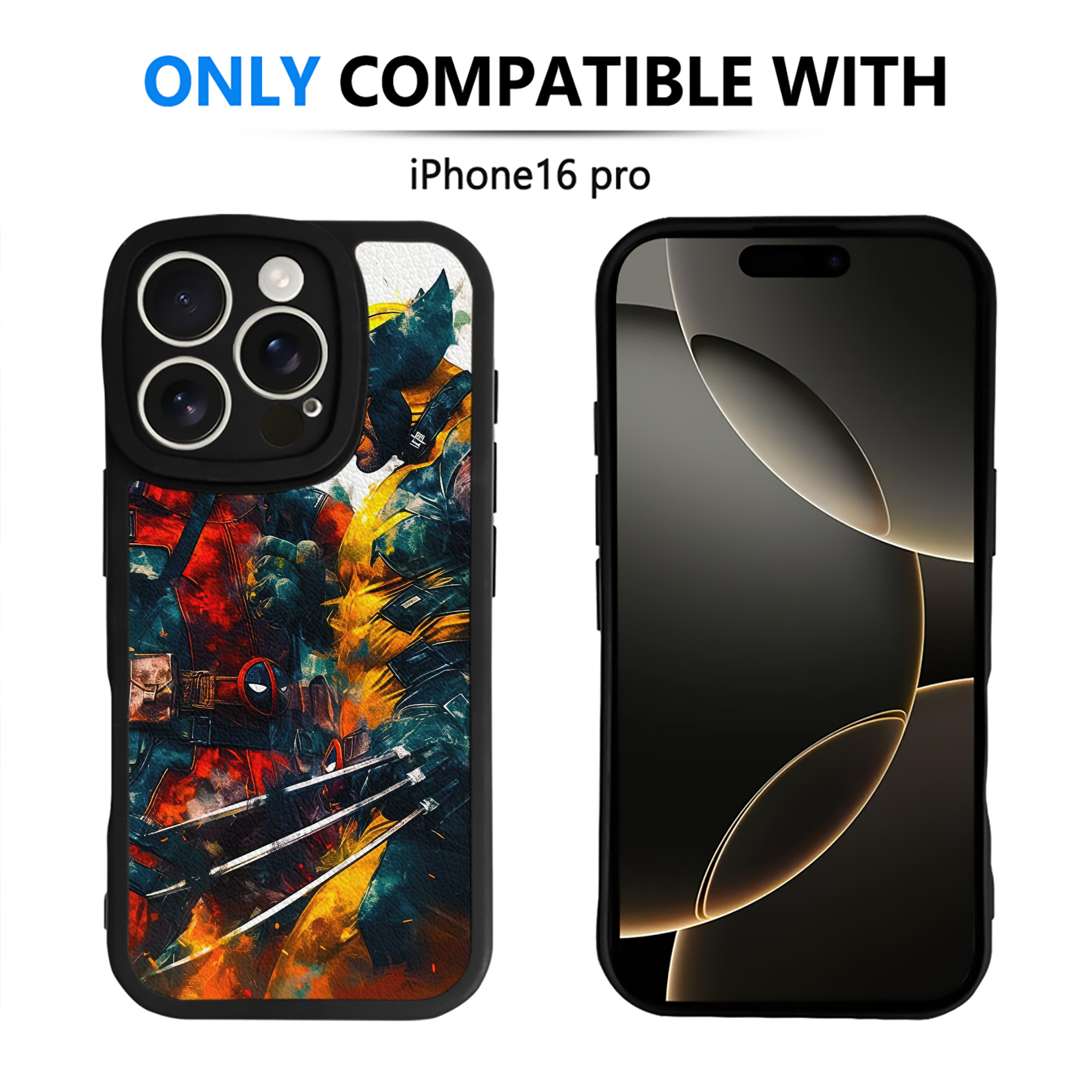 （画像用） Deadpool デッドプール 【iPhone 16シリーズ対応】シリコンスマホケース（レザー調） 材質：シリコン